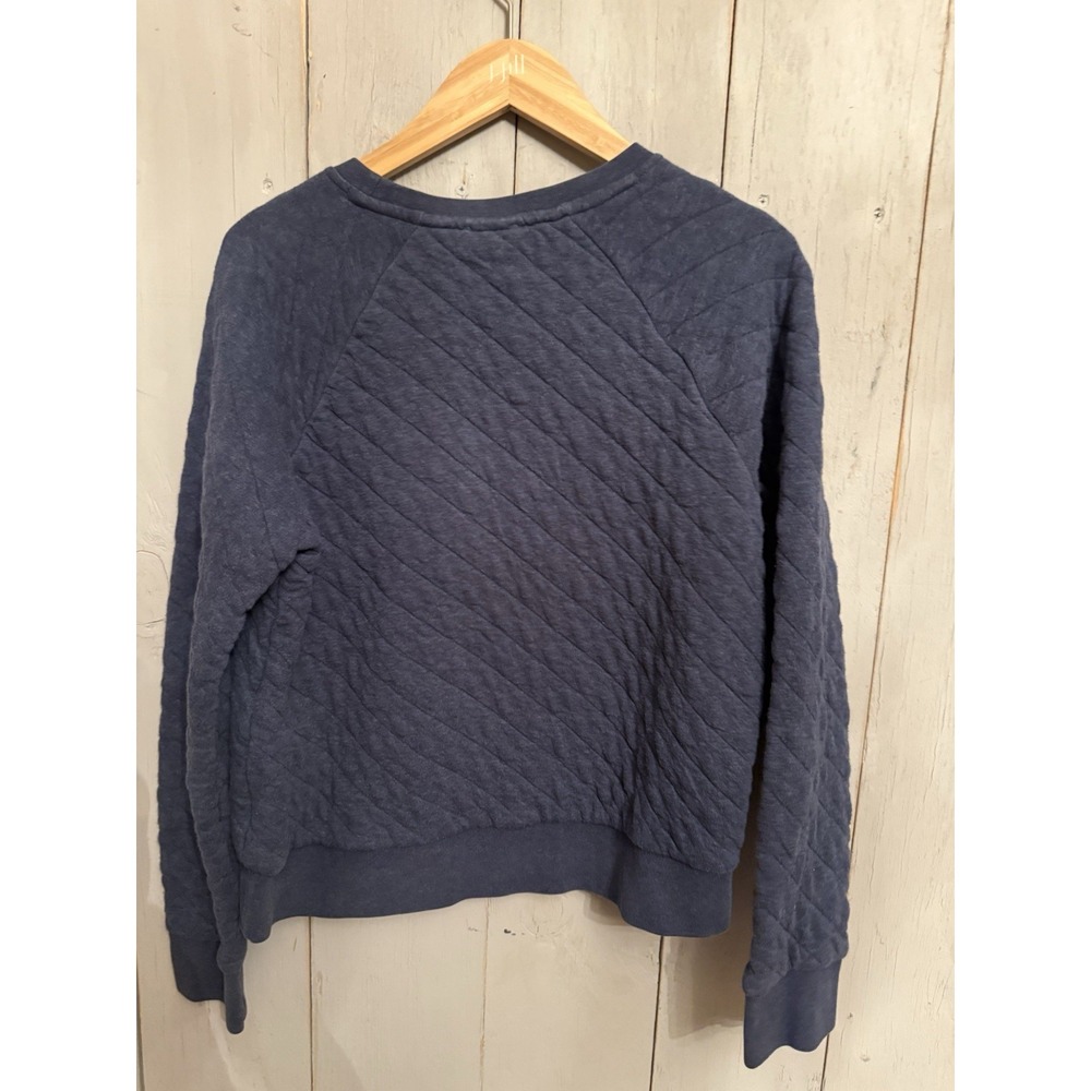 Patagonia Sweatshirt Sweater  Womens‎ Sz-Med Blue Quilted Organic Crew Pullover - Picture 3 of 7
